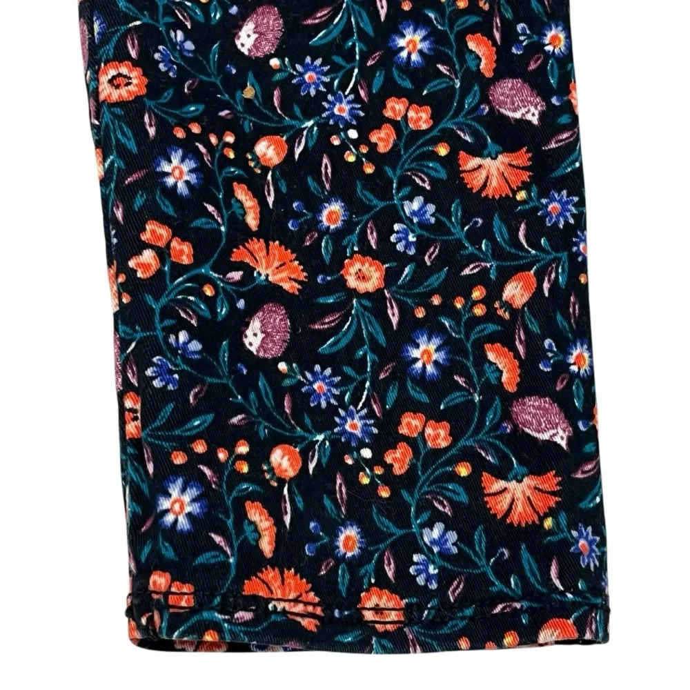 Old Navy Rockstar Jeggings Girls 12 Black Hedgehog Floral